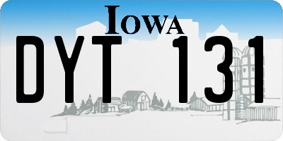 IA license plate DYT131
