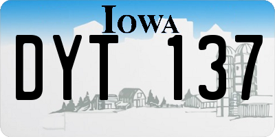 IA license plate DYT137