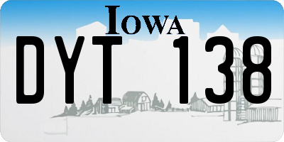 IA license plate DYT138