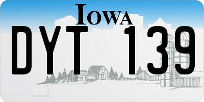 IA license plate DYT139