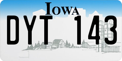 IA license plate DYT143