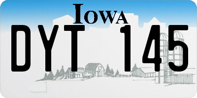 IA license plate DYT145