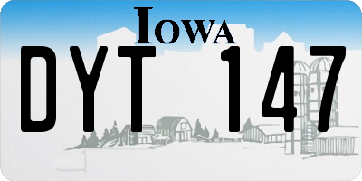 IA license plate DYT147