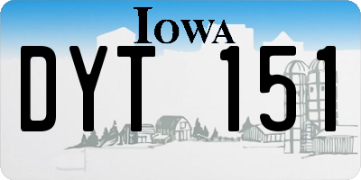 IA license plate DYT151