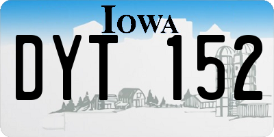 IA license plate DYT152