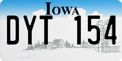 IA license plate DYT154