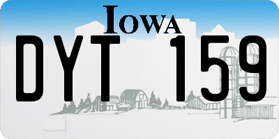 IA license plate DYT159