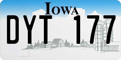 IA license plate DYT177
