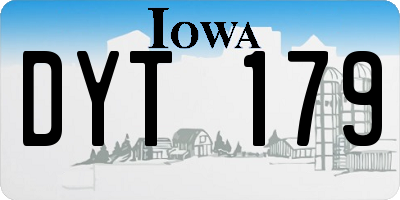 IA license plate DYT179
