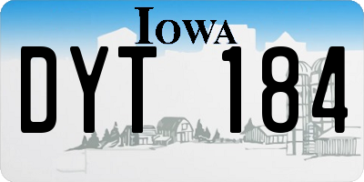 IA license plate DYT184