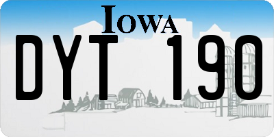 IA license plate DYT190