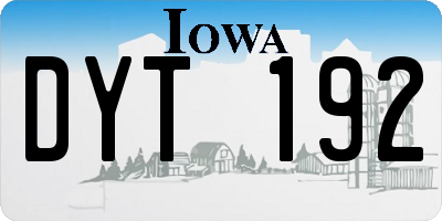 IA license plate DYT192