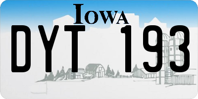 IA license plate DYT193