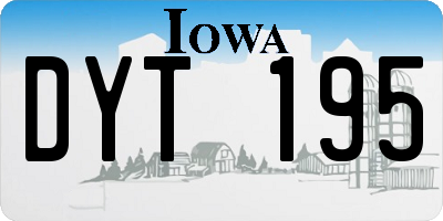 IA license plate DYT195