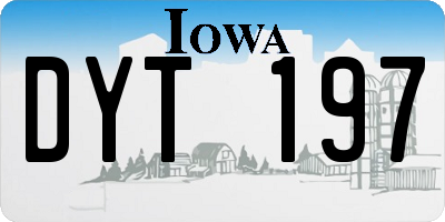 IA license plate DYT197