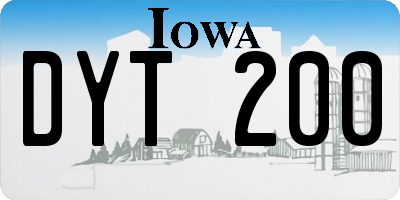 IA license plate DYT200