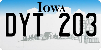 IA license plate DYT203