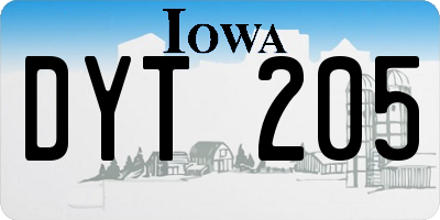 IA license plate DYT205