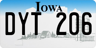 IA license plate DYT206