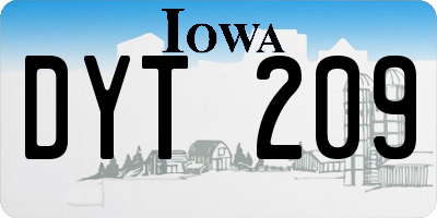 IA license plate DYT209