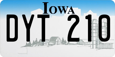 IA license plate DYT210