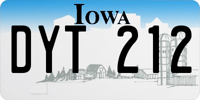 IA license plate DYT212