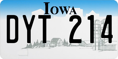 IA license plate DYT214