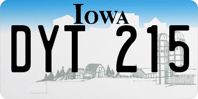 IA license plate DYT215