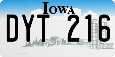 IA license plate DYT216