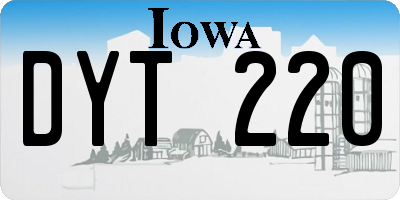 IA license plate DYT220