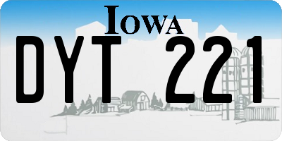 IA license plate DYT221