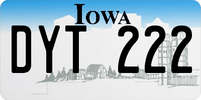 IA license plate DYT222