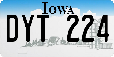 IA license plate DYT224
