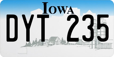 IA license plate DYT235