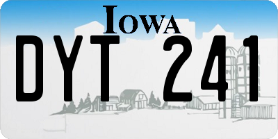 IA license plate DYT241