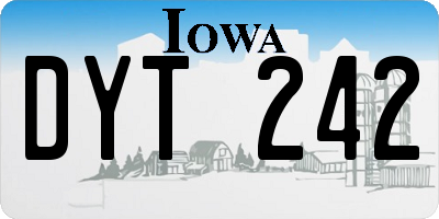 IA license plate DYT242