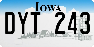 IA license plate DYT243