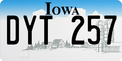 IA license plate DYT257