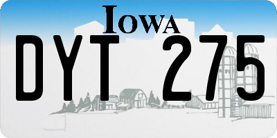 IA license plate DYT275