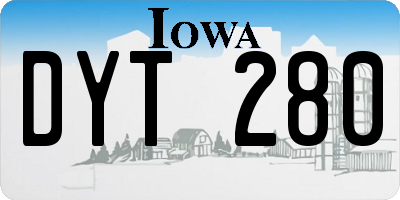 IA license plate DYT280
