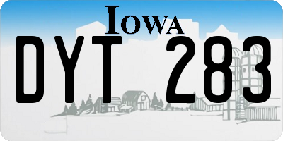 IA license plate DYT283