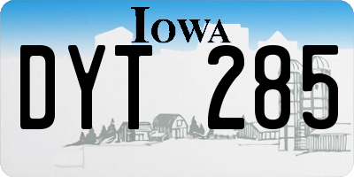 IA license plate DYT285