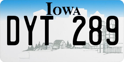 IA license plate DYT289