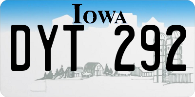IA license plate DYT292