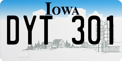 IA license plate DYT301