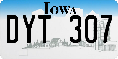 IA license plate DYT307