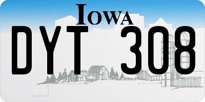 IA license plate DYT308