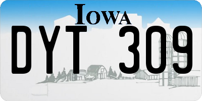 IA license plate DYT309