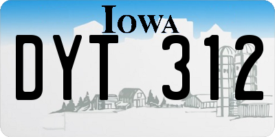 IA license plate DYT312
