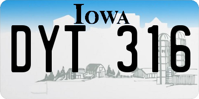 IA license plate DYT316